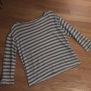 Madewell striped cotton-linen blend T
